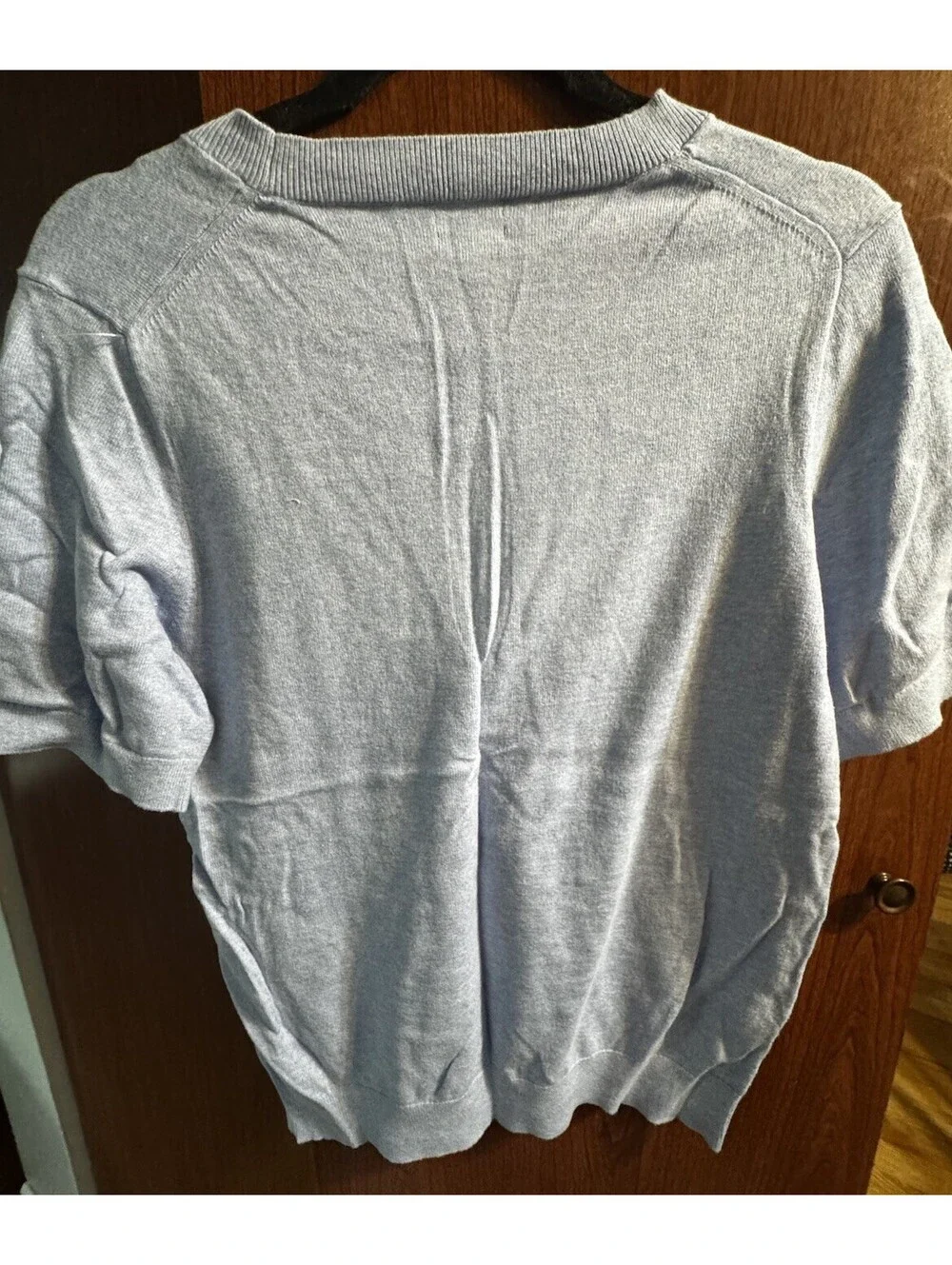 J.Crew Factory Womens M Baby Blue Cotton Short Sleeve Crewneck Sweater CF384